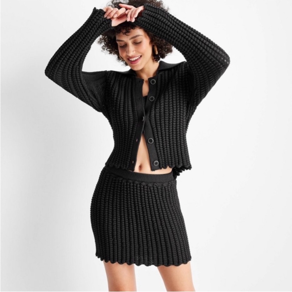 🖤🖤 Future Collective Elegant Black Knit cardigan